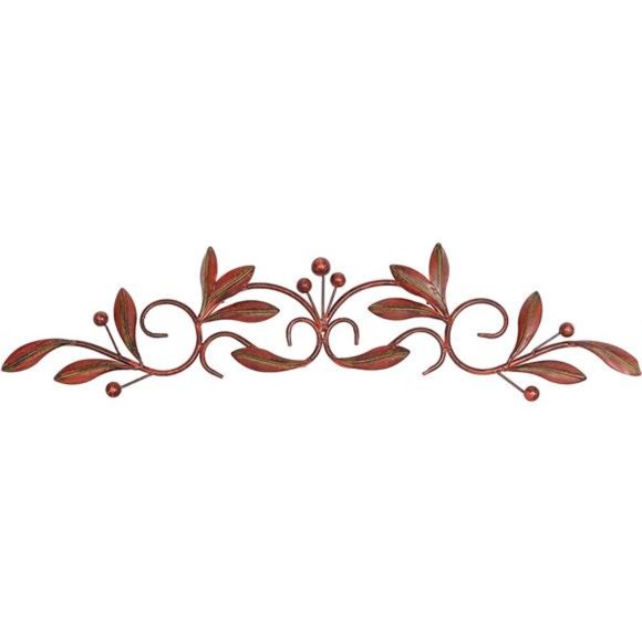 Metal Leaf Wall Decor, 32" x 1" x 8", Brown - Picture 3 of 7